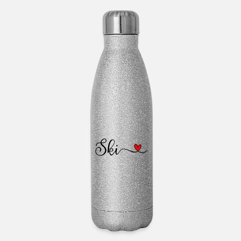 Ski - Glitter Thermal Bottle 500 ml - silver glitter