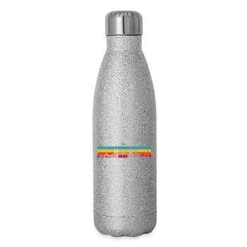 Vibrant Skyline Stripes - Glitter Thermal Bottle 500 ml - silver glitter - Right