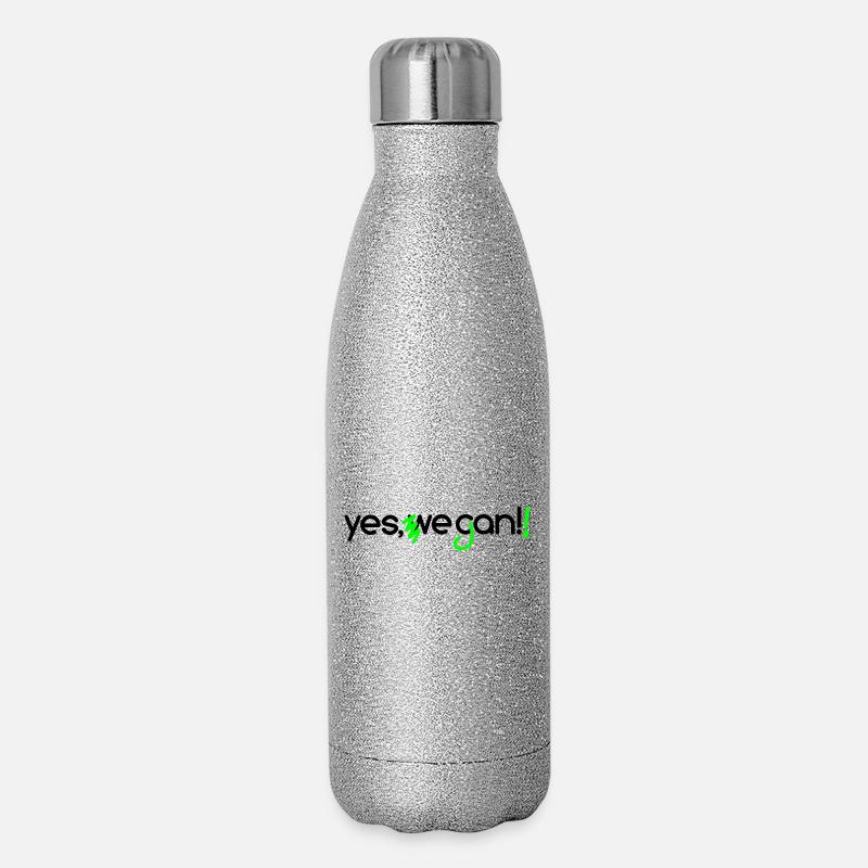 yes_vegan - Glitter Thermal Bottle 500 ml - silver glitter