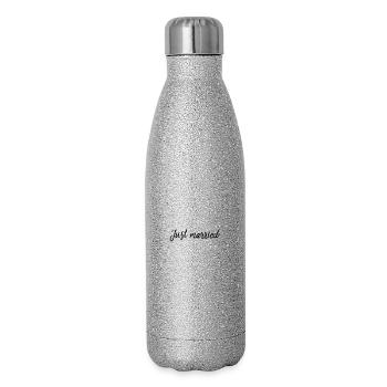 Just married - newly married - Glitter Thermal Bottle 500 ml - silver glitter - Right
