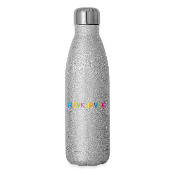 REYKJAVIK Île d’Islande - Gourde isotherme pailletée 500 ml - paillettes argentées - Droite