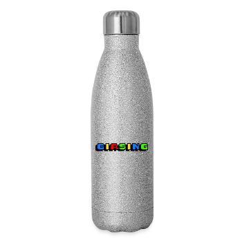 Giasing Pixel Giesing München 089 Minga - Glitzer Isolierflasche 500 ml - Silber Glitzer - Rechts