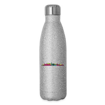 Silhouette urbaine de Malaga Alcazaba Art moderne en ligne - Gourde isotherme pailletée 500 ml - paillettes argentées - Droite