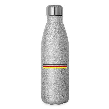 Deutschland Fahne - Glitzer Isolierflasche 500 ml - Silber Glitzer - Rechts