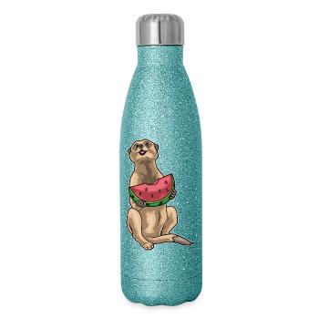 Meerkat Watermelon - Glitter Thermal Bottle 500 ml - blue glitter - Right