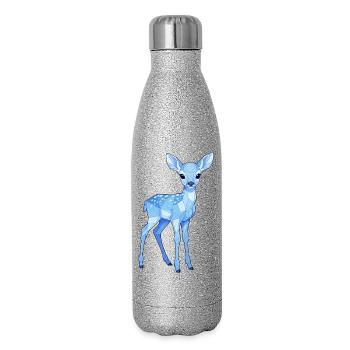 Geometric Blue Deer - Glitter Thermal Bottle 500 ml - silver glitter - Right