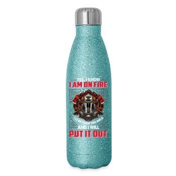 Feuerwehr - Glitzer Isolierflasche 500 ml - Blau Glitzer - Rechts