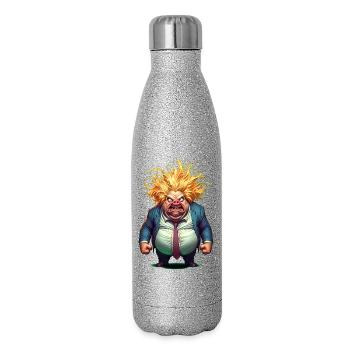 Trumpman | Wutbürger - Gourde isotherme pailletée 500 ml - paillettes argentées - Droite