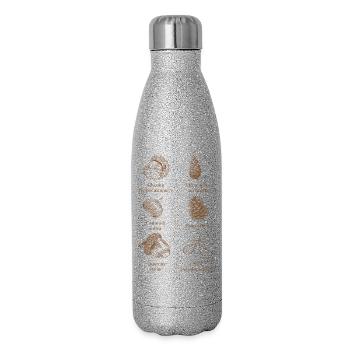 Forest fauna in warm brown tones - Glitter Thermal Bottle 500 ml - silver glitter - Right