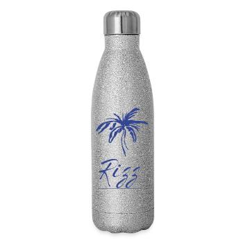 Rizz Palm Tropenprint - Glitzer Isolierflasche 500 ml - Silber Glitzer - Rechts