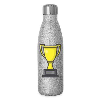 Trophée - Gourde isotherme pailletée 500 ml - paillettes argentées - Droite