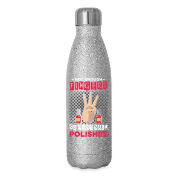 Nageldesigner Nageldesignerin Kosmetik Nagelstudio - Glitzer Isolierflasche 500 ml - Silber Glitzer - Rechts