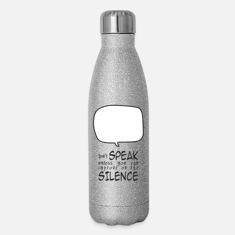 Ne parlez pas - Gourde isotherme pailletée 500 ml - paillettes argentées