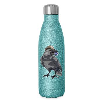 Crow Poker Jetons de Poker - Gourde isotherme pailletée 500 ml - paillettes bleues - Droite