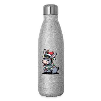 Esel Elfe Weihnachten - Glitzer Isolierflasche 500 ml - Silber Glitzer - Rechts