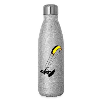 Kitesuf flex - Glitzer Isolierflasche 500 ml - Silber Glitzer - Rechts