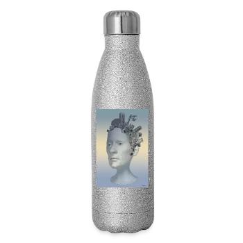Technologischer städtischer Bonding-Kopf - Glitzer Isolierflasche 500 ml - Silber Glitzer - Rechts