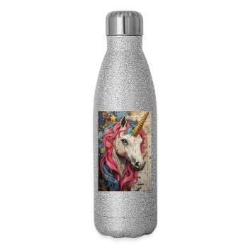 Unicorn Graffiti Neon Colors - Glitter Thermal Bottle 500 ml - silver glitter - Right