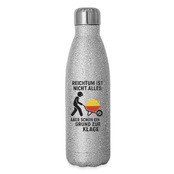 La richesse n’est pas une seule raison de plainte - Gourde isotherme pailletée 500 ml - paillettes argentées - Droite