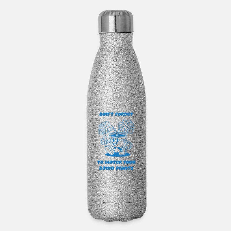 Don't forget to water your plants - Glitter Thermal Bottle 500 ml - silver glitter