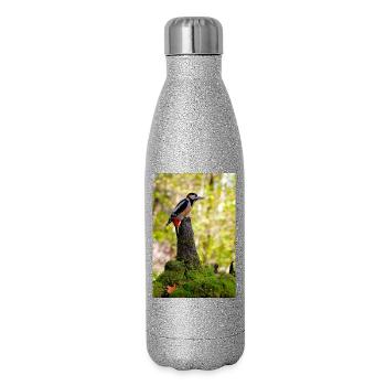 Crimson Crest Woodpecker Forest - Glitter Thermal Bottle 500 ml - silver glitter - Right