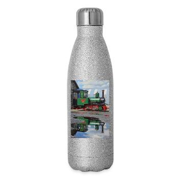 Steam Locomotive Reflection - Glitter Thermal Bottle 500 ml - silver glitter - Right