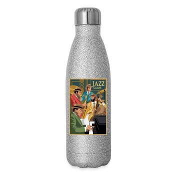 club de jazz - Gourde isotherme pailletée 500 ml - paillettes argentées - Droite