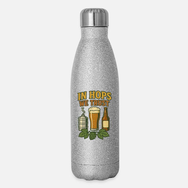 In Hops we trust - Glitter Thermal Bottle 500 ml - silver glitter