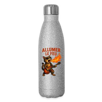 Entzünde das Feuer Katzenstein - Glitzer Isolierflasche 500 ml - Silber Glitzer - Rechts