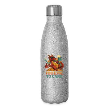 Zu episch, um sich zu kümmern - Glitzer Isolierflasche 500 ml - Silber Glitzer - Rechts