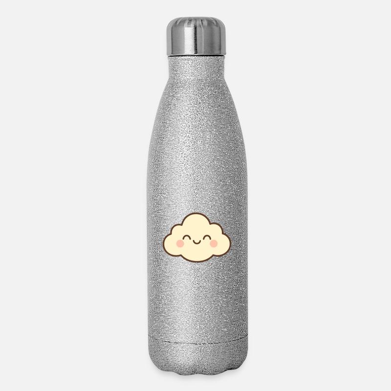 Cloud Sweet Smile - Glitzer Isolierflasche 500 ml - Silber Glitzer