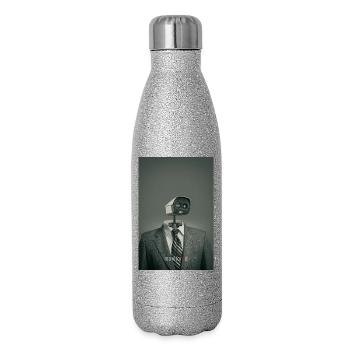 Monitored Digital Surveillance Art Poster - Glitzer Isolierflasche 500 ml - Silber Glitzer - Rechts