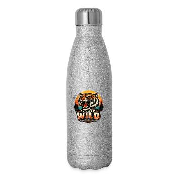 Restez sauvage, Tigre Sunset - Gourde isotherme pailletée 500 ml - paillettes argentées - Droite