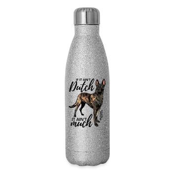 Dutchie - Chien de berger néerlandais - Gourde isotherme pailletée 500 ml - paillettes argentées - Droite