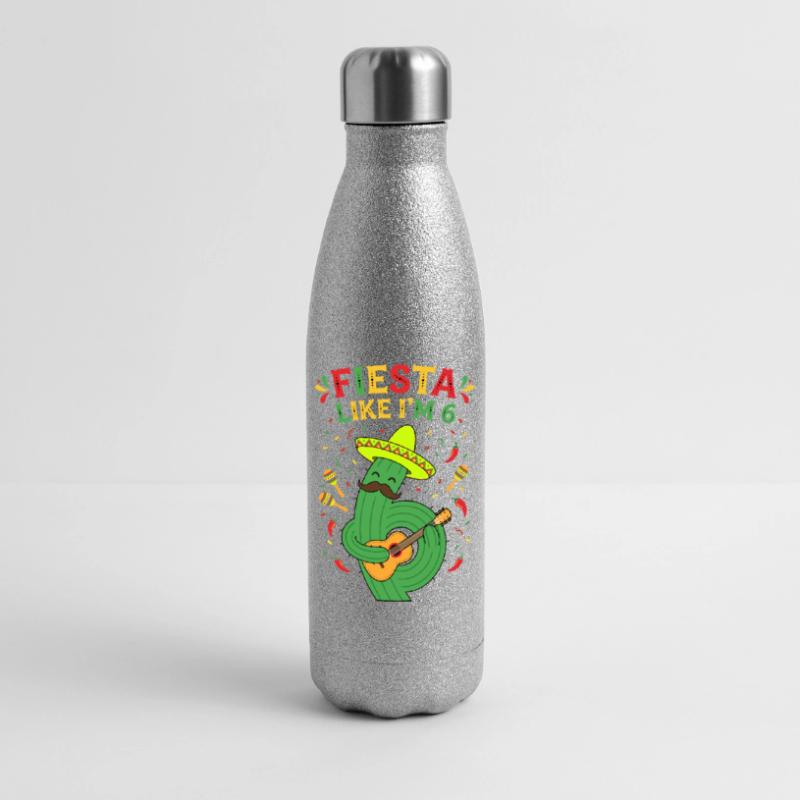 Fiesta comme si j’avais 6 cactus Gourde isotherme pailletée 500 ml