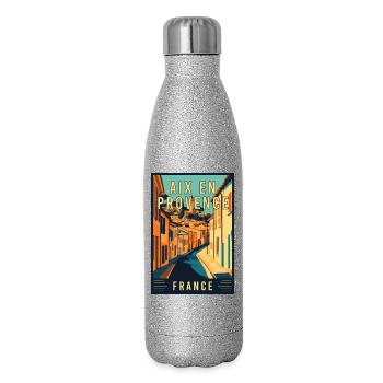 Discover Charming Aix-en-Provence in France - Glitter Thermal Bottle 500 ml - silver glitter - Right