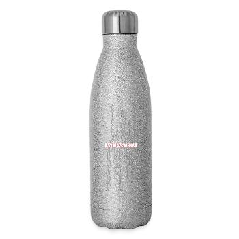 Antifascista Typo Collage rot/grau - Glitzer Isolierflasche 500 ml - Silber Glitzer - Rechts