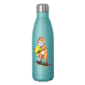 Fox Easter Skateboard - Gourde isotherme pailletée 500 ml - paillettes bleues - Droite
