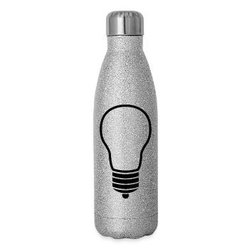 Ampoule - Gourde isotherme pailletée 500 ml - paillettes argentées - Droite