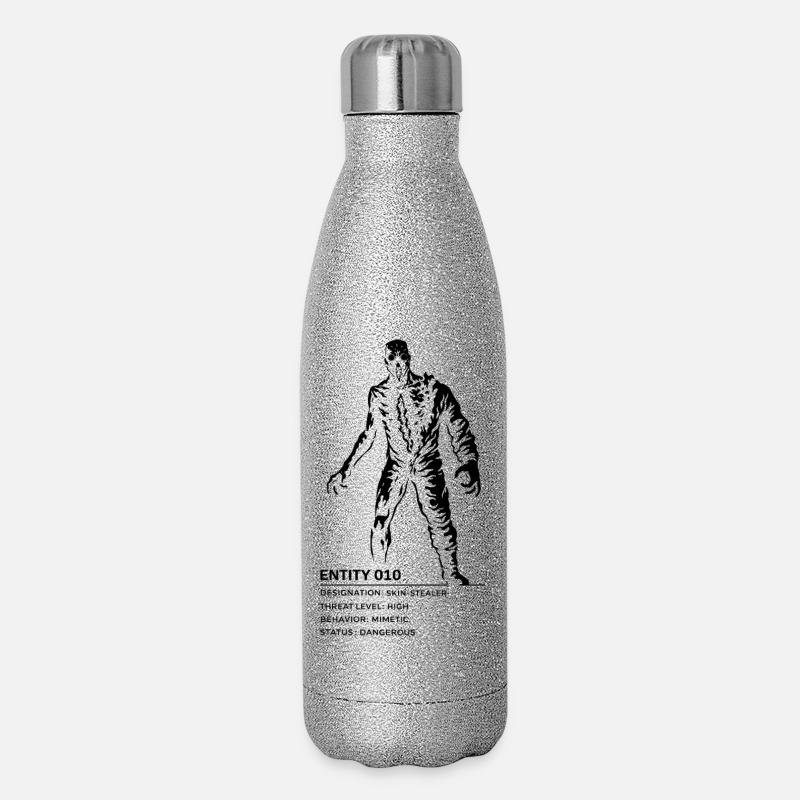 Backrooms Entity 10 black - Glitzer Isolierflasche 500 ml - Silber Glitzer