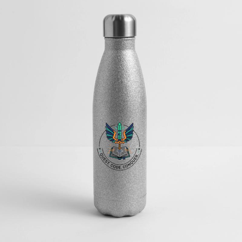 Quest. Code. Conquer Emblem Glitter Thermal Bottle 500 ml