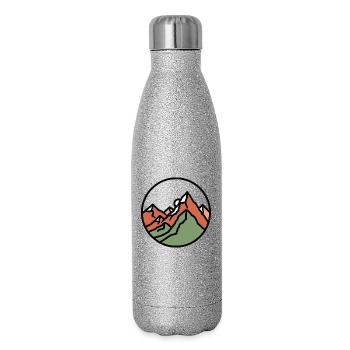 District Mountains Sunset - Glitter Thermal Bottle 500 ml - silver glitter - Right