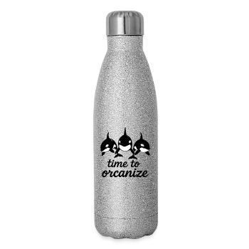orcanize  - Glitzer Isolierflasche 500 ml - Silber Glitzer - Rechts