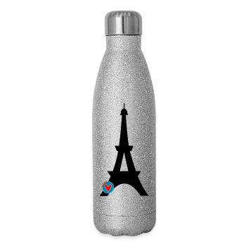 Paris. capital. town. France. Parisian. Paris - Glitter Thermal Bottle 500 ml - silver glitter - Right