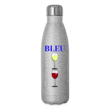 BLUE, WHITE, RED! (wine) - Glitter Thermal Bottle 500 ml - silver glitter - Right