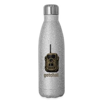 Surveillance, caméra - Gourde isotherme pailletée 500 ml - paillettes argentées - Droite