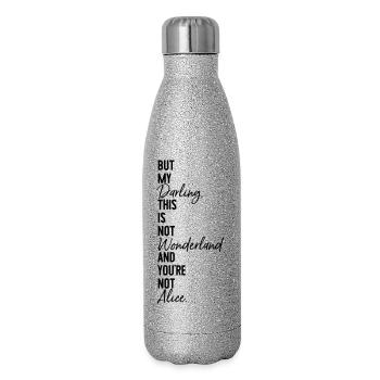 Alice Wonderland - Gourde isotherme pailletée 500 ml - paillettes argentées - Droite