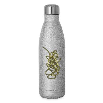 Golden Swirl Art - Glitter Thermal Bottle 500 ml - silver glitter - Right