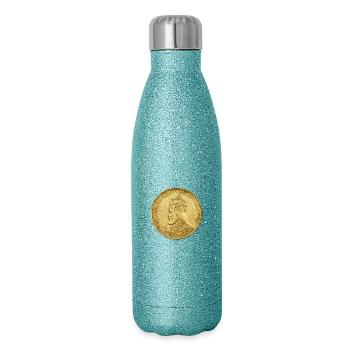 Haile Selassie I Jah Rastafari Rasta Reggae Racines - Gourde isotherme pailletée 500 ml - paillettes bleues - Droite