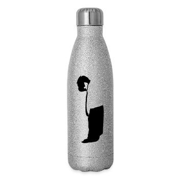 Enfant - Gourde isotherme pailletée 500 ml - paillettes argentées - Droite